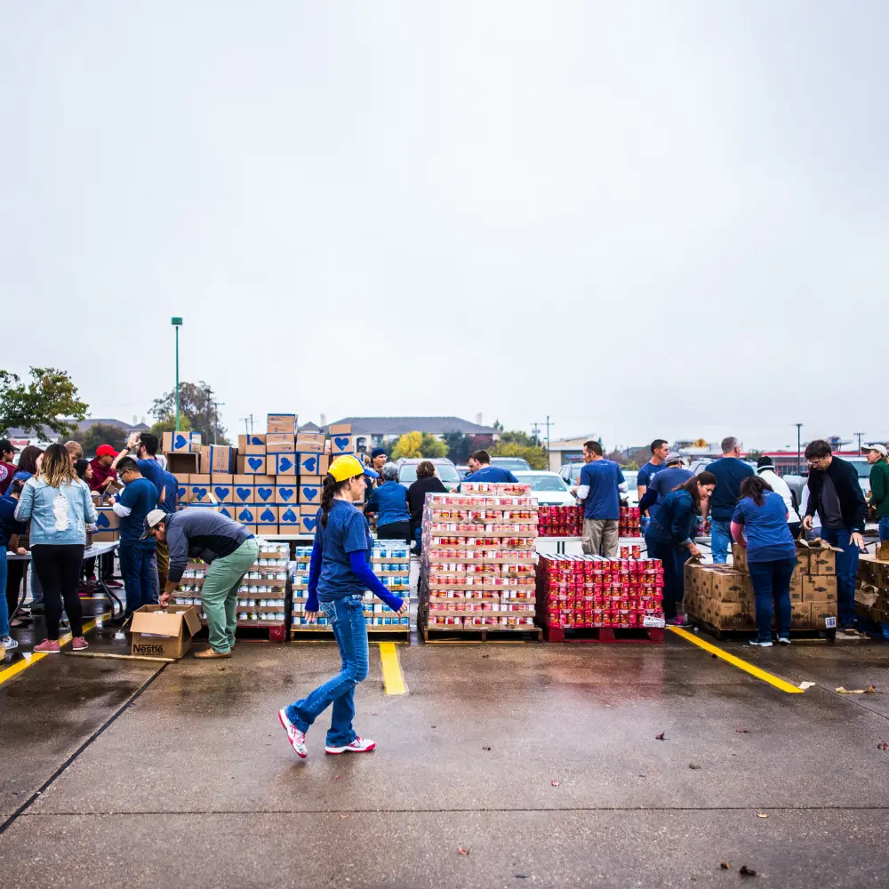 kid walking in a market